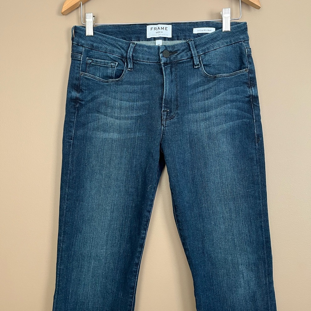 {FRAME} Le Crop Mini Boot Bootcut Jeans in Blue - Womens 28 - Picture 2 of 9